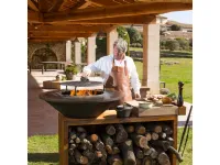 Barbecue a marchio Collezione esclusiva modello Braciere da cottura ofyr island corten 100 teak wood a prezzo ribassato