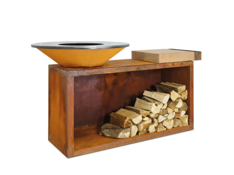 Barbecue a marchio Collezione esclusiva modello Braciere da cottura ofyr island corten 100 teak wood a prezzo ribassato