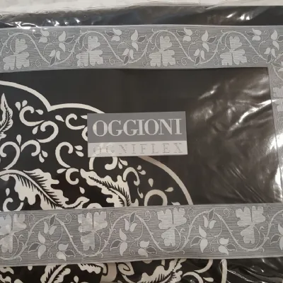 Copripiumini Oggioni in Cotone modello Set biancheria matrimoniale bianco/nero a prezzo scontato