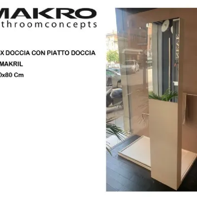 Box doccia Makro, piatto doccia less in makril 120x80 + vetro pluvio Artigianale. Prezzo scontato!