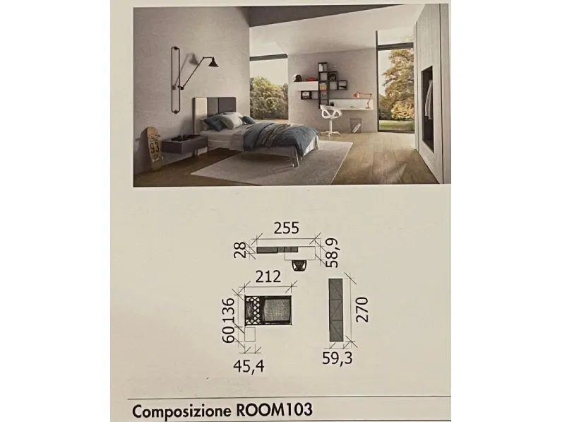 Camera da letto 103 Zg mobili in legno a prezzo Outlet