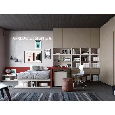 Camera da letto C02 * Doimo cityline in laminato a prezzo scontato