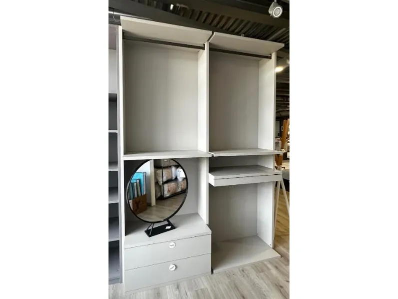 Camera da letto Cabina a giorno platino Mab in laccato opaco in Offerta Outlet