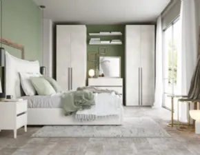 Camera da letto Camera completa in finitura cemento artico - 202 Collezione esclusiva a prezzo ribassato