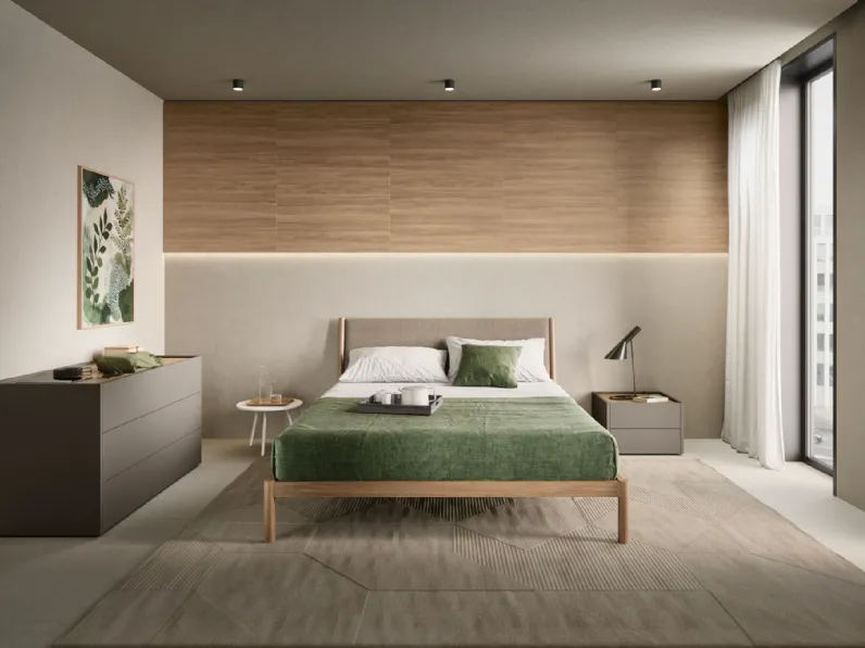 Camera da letto Camera essenziale Battistella in laminato a prezzo Outlet
