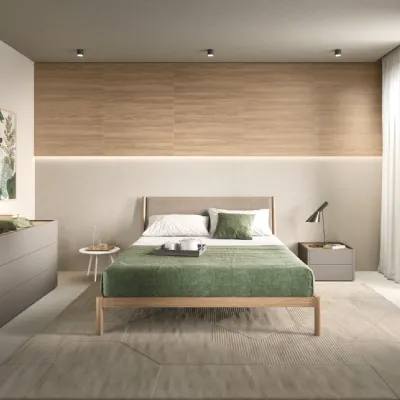 Camera da letto Camera essenziale Battistella in laminato a prezzo Outlet