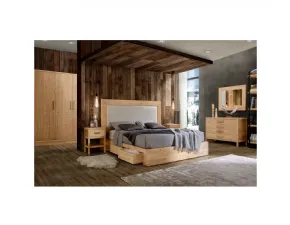 Camera da letto Camera matrimoniale basamento a 4 cassetti Mottes selection in legno a prezzo ribassato