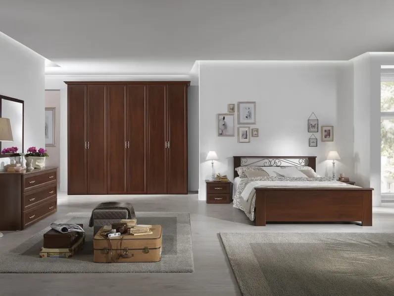 Camera da letto Camera matrimoniale classica 3 finiture Md work in laminato a prezzo ribassato