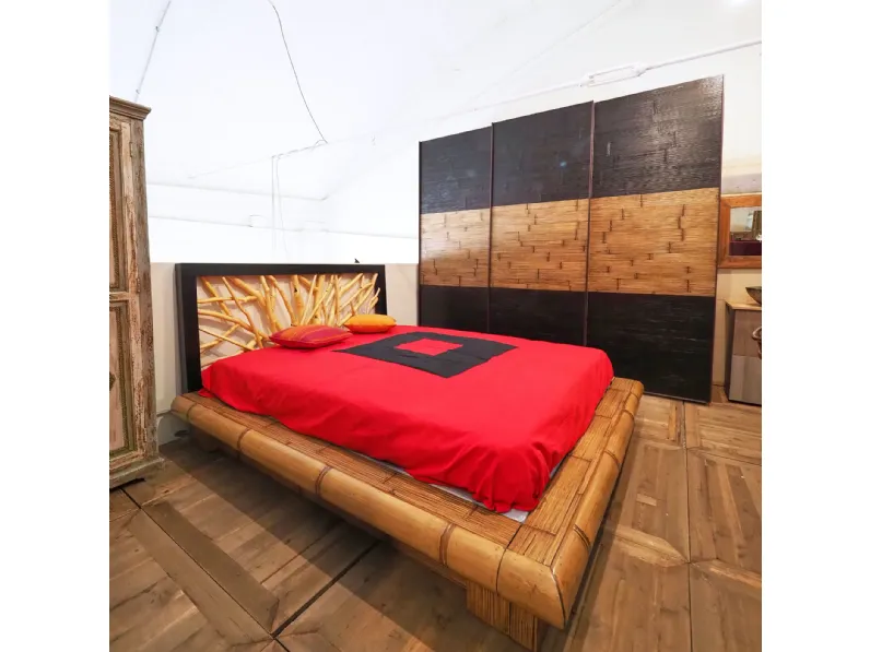 Camera da letto Camera matrimoniale ijn cash bambu virunga   Outlet etnico in legno a prezzo Outlet