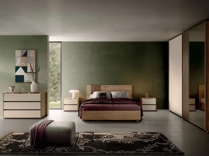 Camera da letto Camera matrimoniale letto scrivania Artigianale in legno a prezzo ribassato