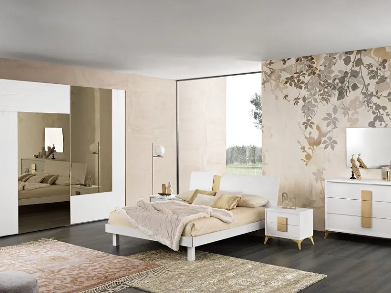 Camera da letto Camera matrimoniale mod.luxury Gierre mobili in laminato in Offerta Outlet