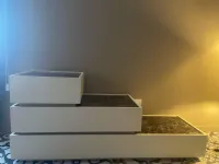 Camera da letto Com e comodini domino Giessegi in laccato opaco a prezzo Outlet