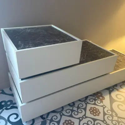 Camera da letto Com e comodini domino Giessegi in laccato opaco a prezzo Outlet