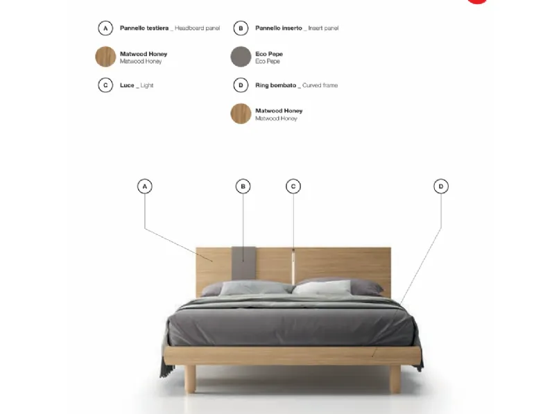 Camera da letto Composizione ambra 314 Santalucia PREZZI OUTLET