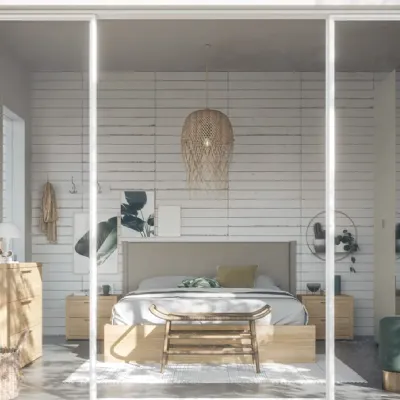 Camera da letto Composizione aria 319 Santalucia in laminato a prezzo Outlet