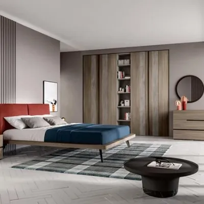 Camera da letto Composizione b012 Villanova in laminato a prezzo Outlet