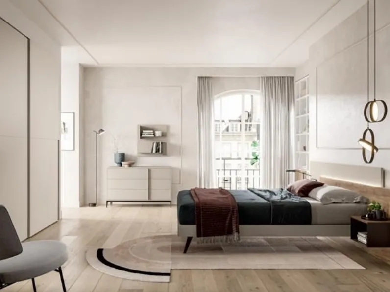Camera da letto Composizione b013 Collezione esclusiva in laccato opaco a prezzo scontato
