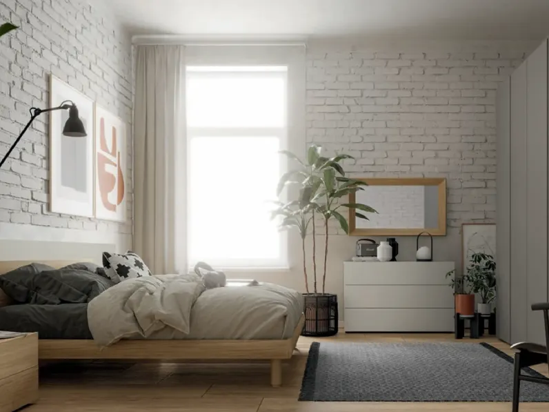 Camera da letto Composizione dama 318 Santalucia in legno a prezzo scontato