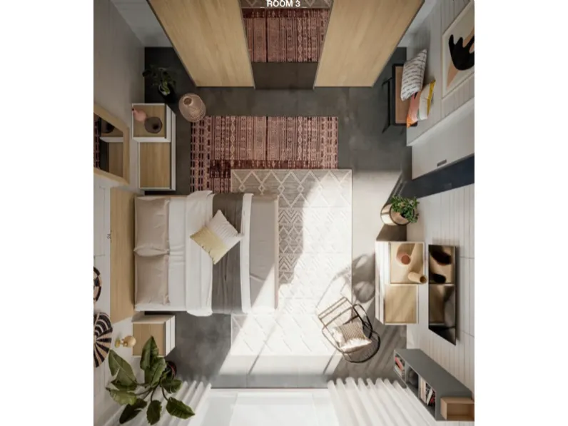 Camera da letto Composizione laura 316 Santalucia in legno in Offerta Outlet