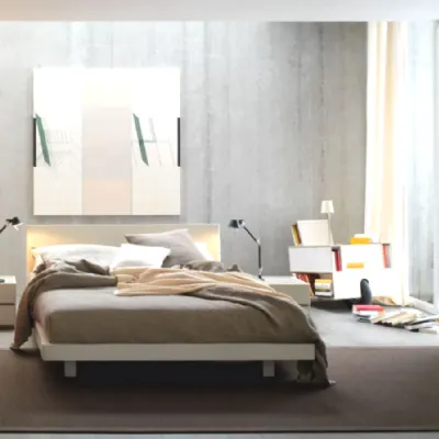 Camera da letto Letto in legno con  gruppo letto  Sangiacomo in laminato a prezzo scontato