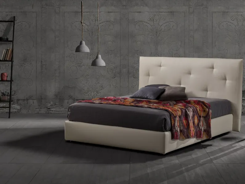 Camera da letto Letto matrimoniale mod. raul in promo-sconto del 50% Exc in ecopelle a prezzo ribassato
