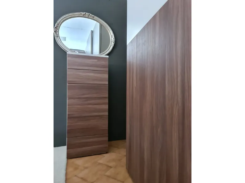 Camera da letto Linear Kico in laminato in Offerta Outlet