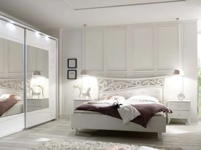 Camera da letto Lucrezia Md work in legno a prezzo Outlet