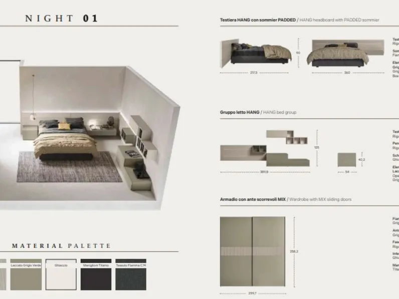 Camera da letto Night 01 power  Zg mobili in laminato in Offerta Outlet