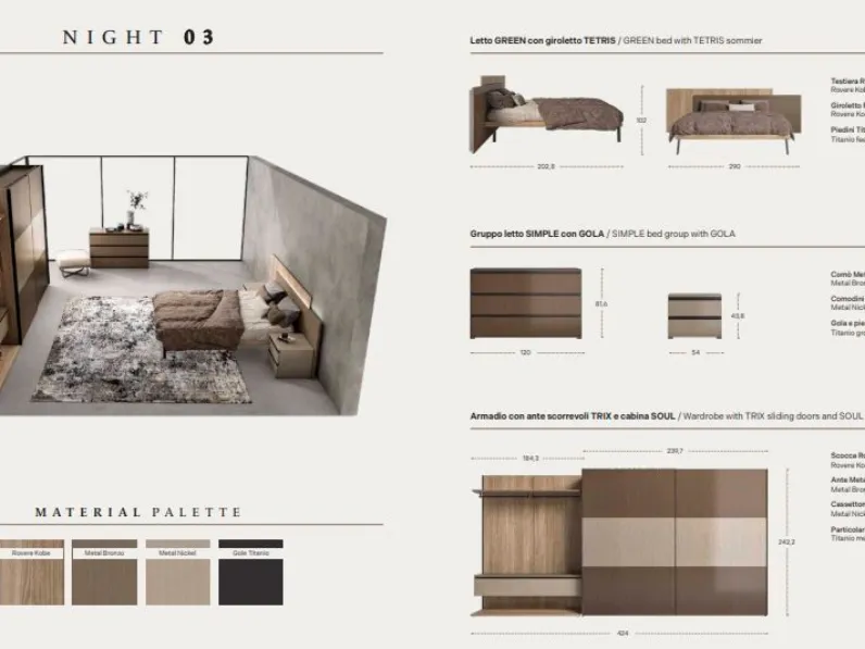 Camera da letto Night 03 power Zg mobili in laminato a prezzo scontato