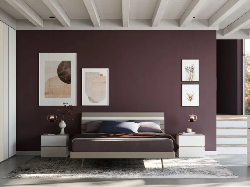 Camera da letto Night 103 Mottes selection in laminato a prezzo Outlet