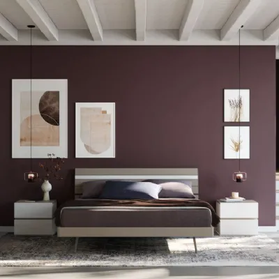 Camera da letto Night 103 Mottes selection in laminato a prezzo Outlet