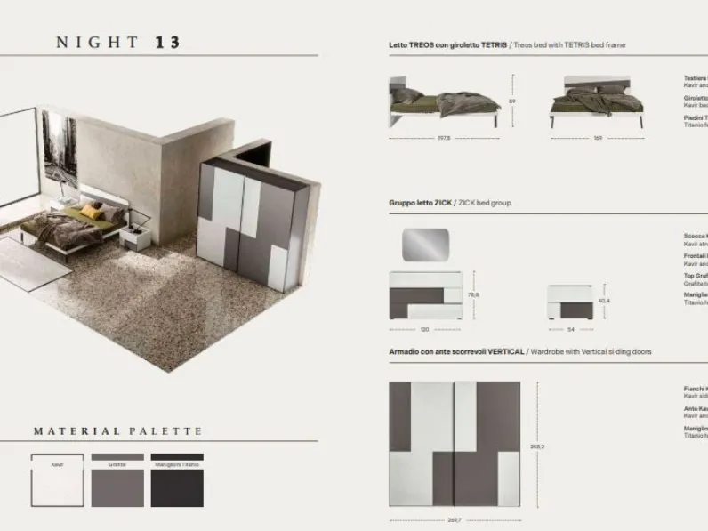 Camera da letto Night 13 power  Zg mobili in laminato a prezzo Outlet