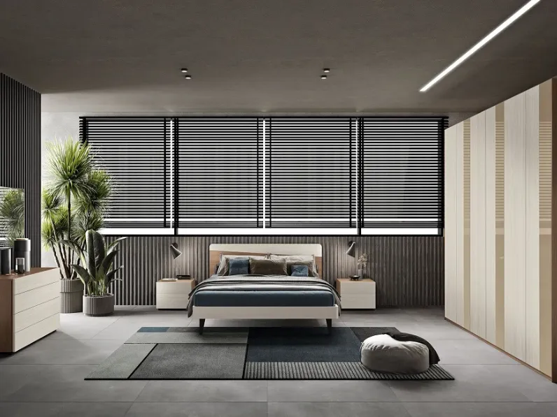 Camera da letto Vega Gruppo silwood in laminato a prezzo Outlet