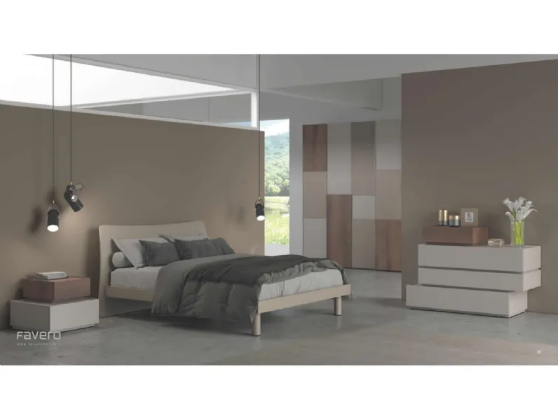 Camera completa FAVERO con letto Zeus + gruppo Best + armadio Zantaro