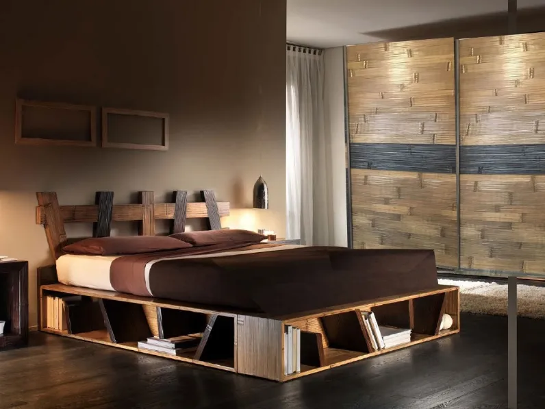 Camera da letto Moderna etnica Outlet etnico in legno a prezzo ribassato