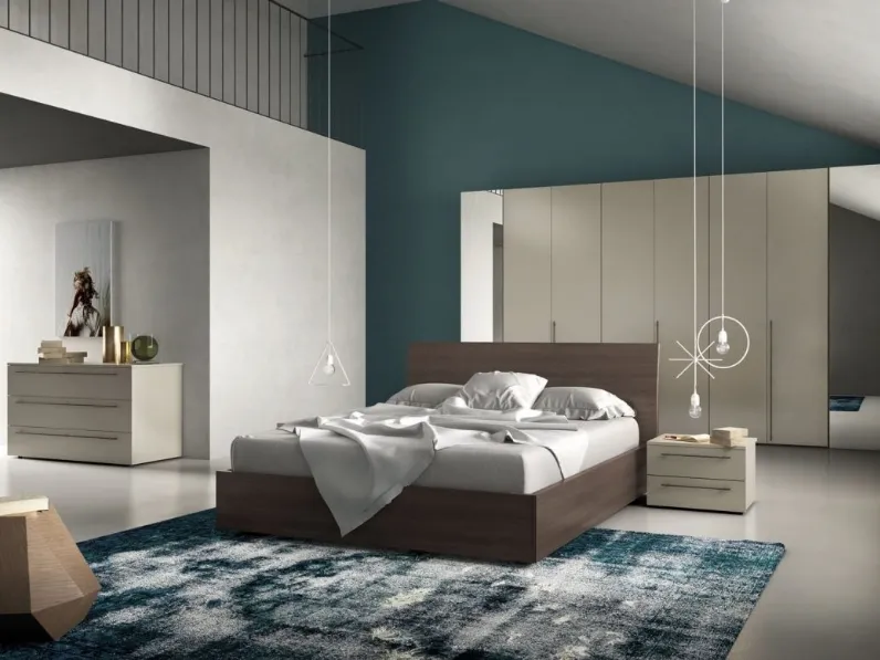 Camera da letto Comp.12 Orme in laminato a prezzo Outlet