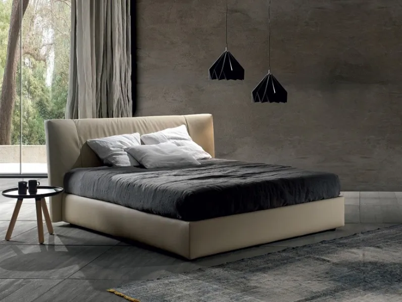 Letto matrimoniale mod.Hug con box-contenitore