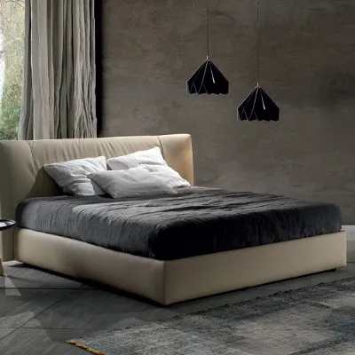 Letto matrimoniale mod.Hug con box-contenitore