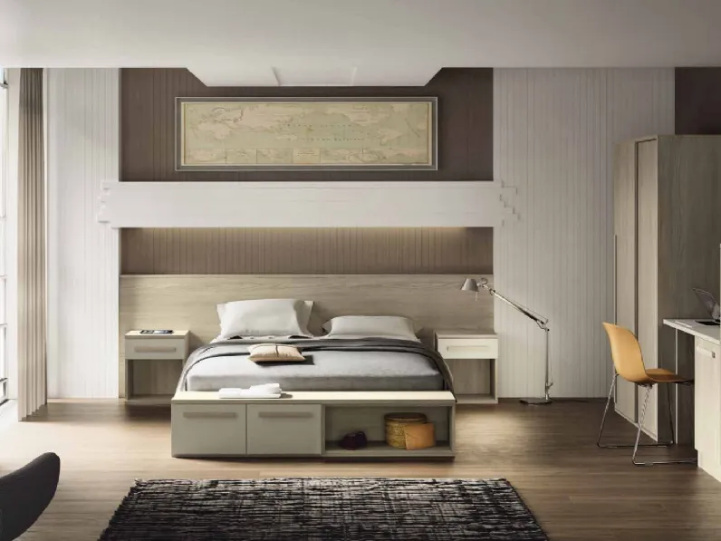 Camera da letto Composizione 59 San martino mobili in legno a prezzo Outlet