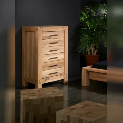 Comò Balken Artigianale in legno in Offerta Outlet