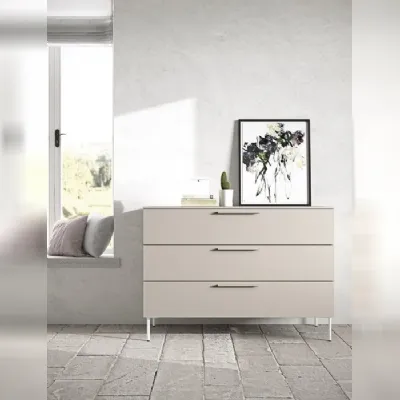 Cassettiera in Laminato Como grigio con gambe Novamobili a prezzo scontato