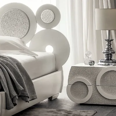 Com� e comodini Shabby Chic  Genesi Laccato e Pelle Diamante Perlato PREZZI OUTLET