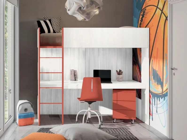 Cameretta 04 Artigianalecon letto a soppalco scontata