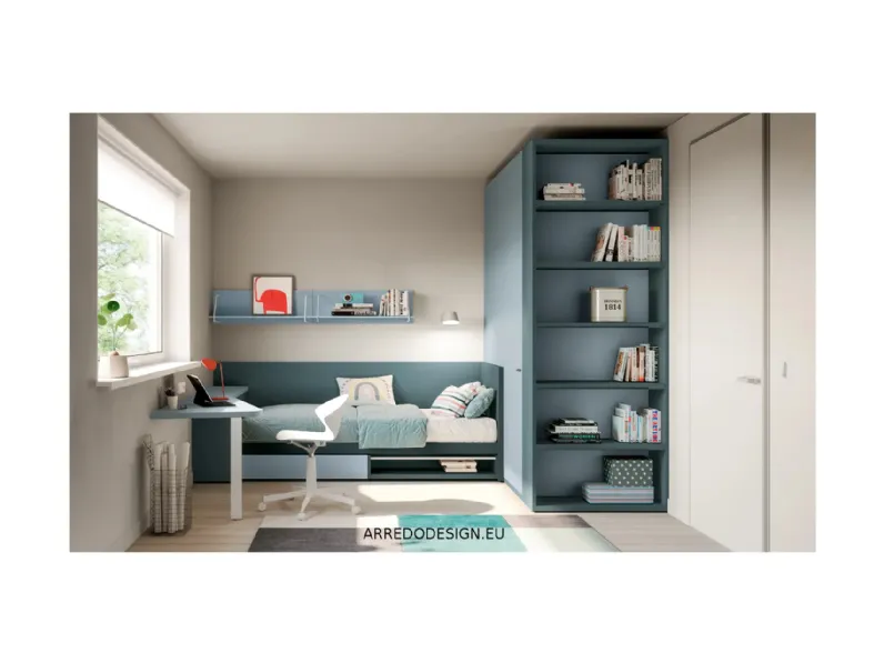 Cameretta 09b Doimo cityline in laminato materico a prezzo Outlet