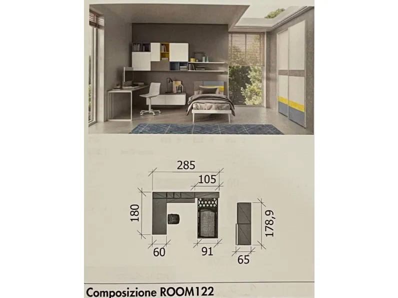 Cameretta 122 Zg mobili letti a terra in offerta
