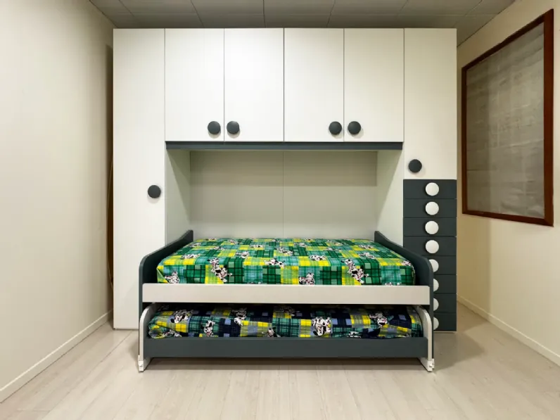 Cameretta Composizione t01 Artigianale in laminato materico a prezzo Outlet