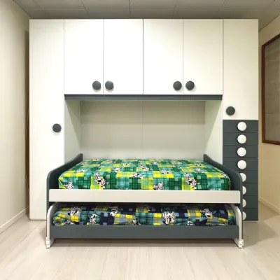 Cameretta Composizione t01 Artigianale in laminato materico a prezzo Outlet