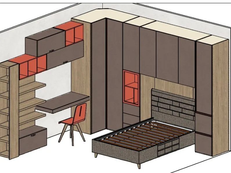 Cameretta Bronzo/corallo Imab con uno sconto imbattibile