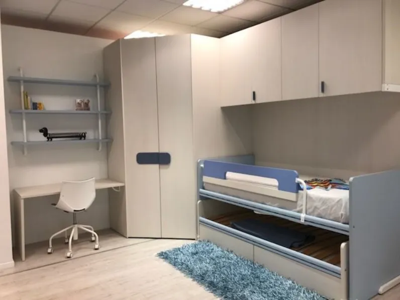 Cameretta Camera con cabina Mistralcon letto a soppalco scorrevole scontata