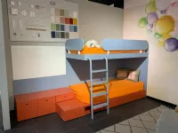 Cameretta in laminato opaco. Nidi Olmo, Papaya e Denim di Battistella. Scontata a prezzi outlet!